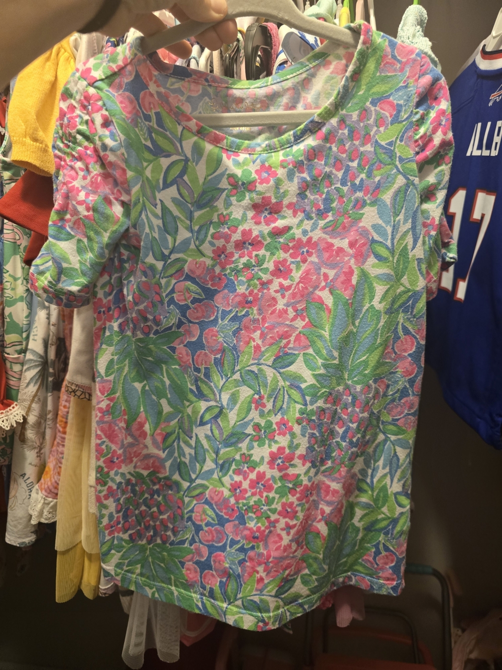 Lilly Pulitzer Girls Floral Print Tunic Dress Xs Xsmall 2-3t